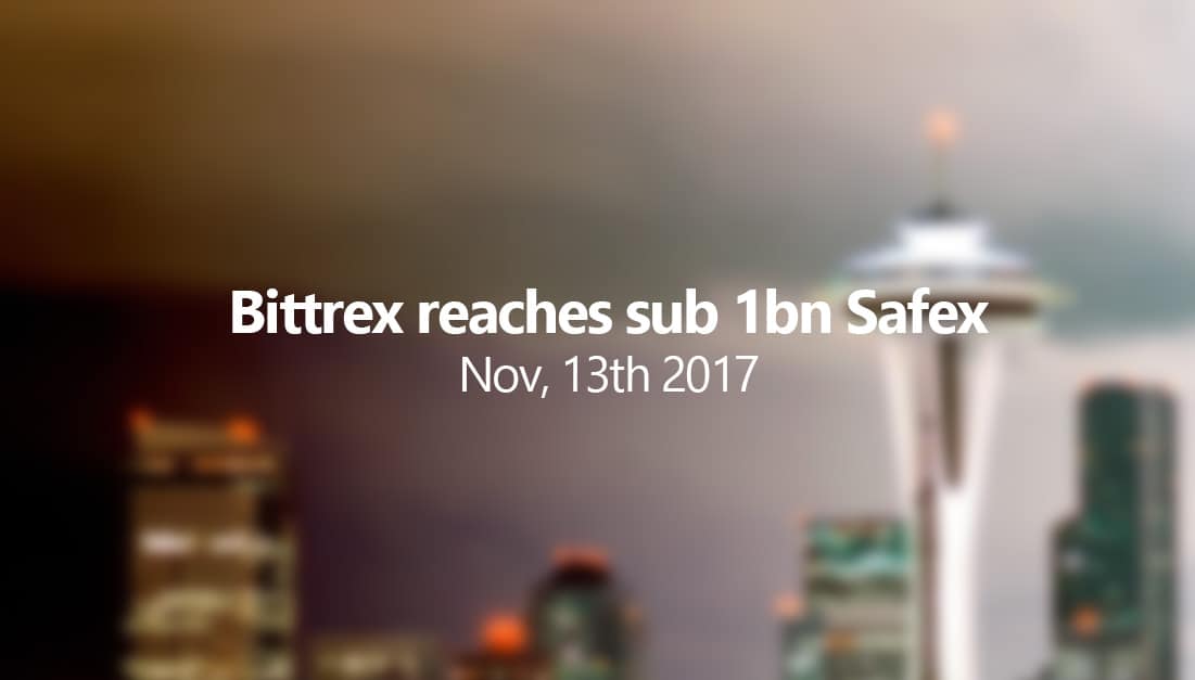 Safex Reaches sub 1bn Safex